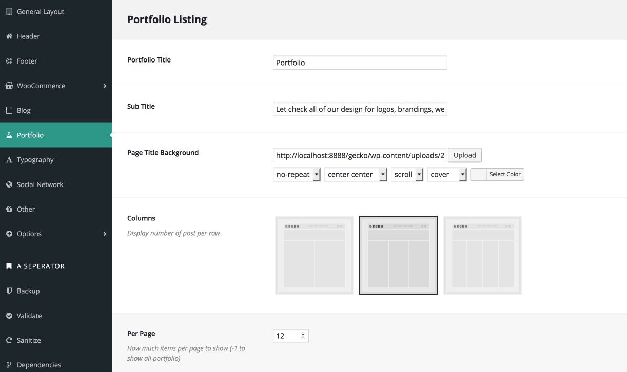 portfolio-setting